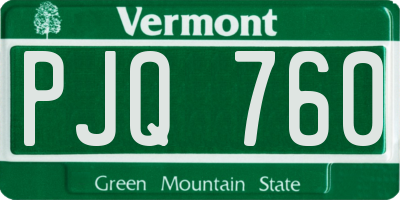 VT license plate PJQ760
