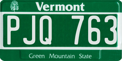 VT license plate PJQ763