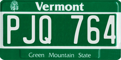 VT license plate PJQ764