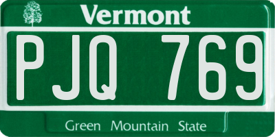VT license plate PJQ769