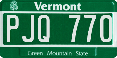 VT license plate PJQ770