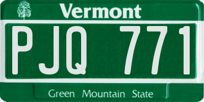 VT license plate PJQ771