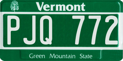 VT license plate PJQ772