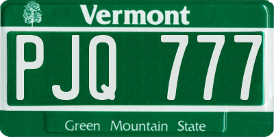 VT license plate PJQ777