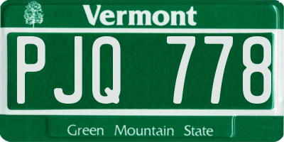 VT license plate PJQ778