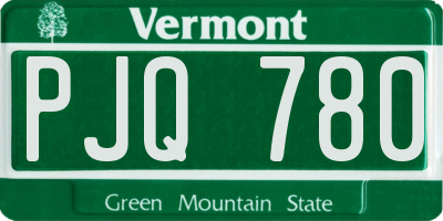 VT license plate PJQ780