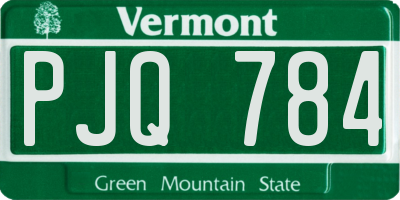 VT license plate PJQ784