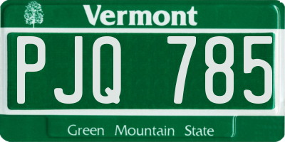 VT license plate PJQ785