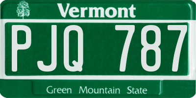 VT license plate PJQ787