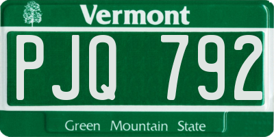 VT license plate PJQ792