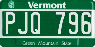 VT license plate PJQ796