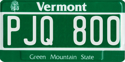 VT license plate PJQ800