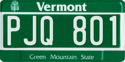 VT license plate PJQ801