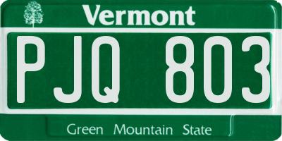VT license plate PJQ803