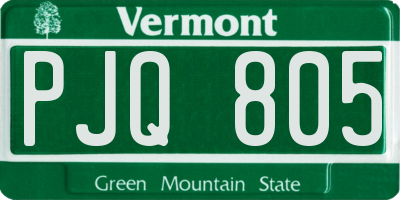 VT license plate PJQ805
