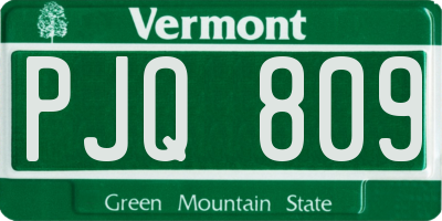 VT license plate PJQ809