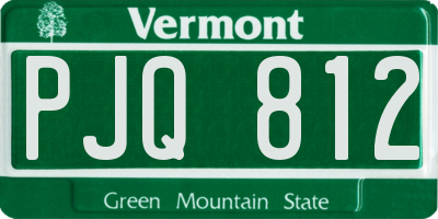VT license plate PJQ812