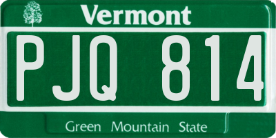 VT license plate PJQ814