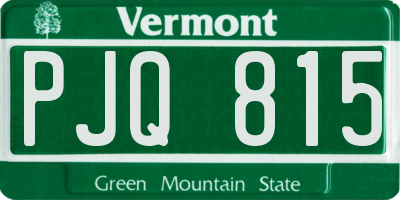 VT license plate PJQ815