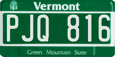VT license plate PJQ816