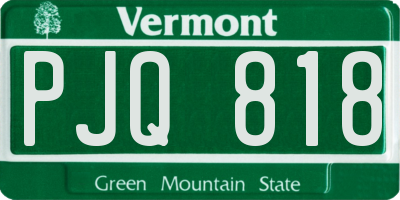 VT license plate PJQ818