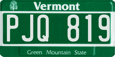 VT license plate PJQ819