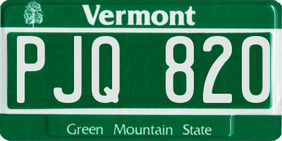 VT license plate PJQ820