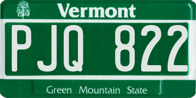 VT license plate PJQ822