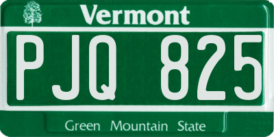 VT license plate PJQ825