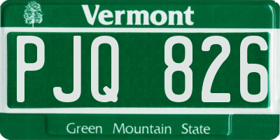 VT license plate PJQ826