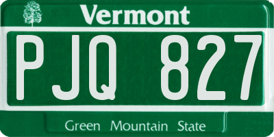 VT license plate PJQ827