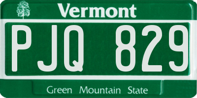 VT license plate PJQ829