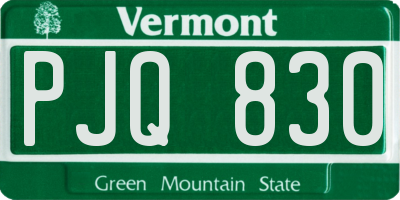 VT license plate PJQ830