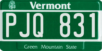 VT license plate PJQ831