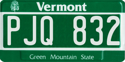 VT license plate PJQ832