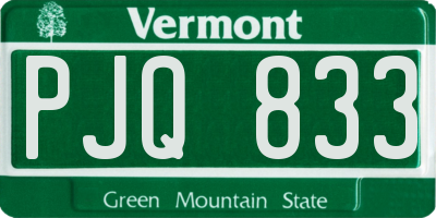 VT license plate PJQ833