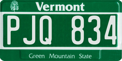 VT license plate PJQ834