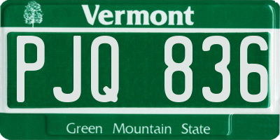 VT license plate PJQ836