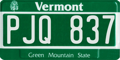 VT license plate PJQ837