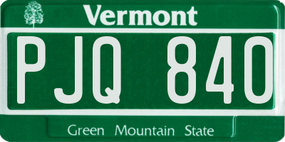 VT license plate PJQ840