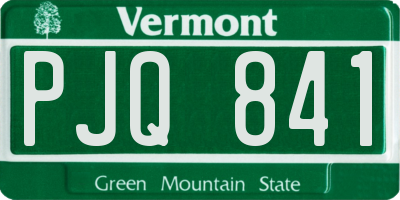 VT license plate PJQ841