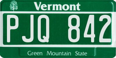 VT license plate PJQ842