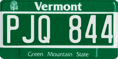 VT license plate PJQ844