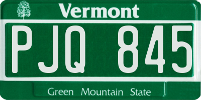 VT license plate PJQ845