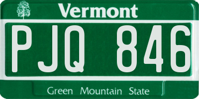 VT license plate PJQ846
