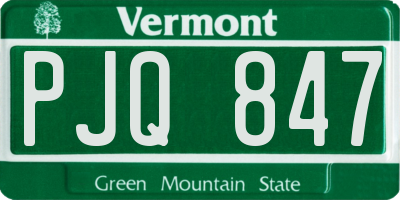 VT license plate PJQ847