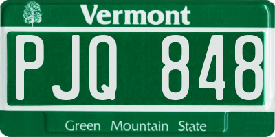 VT license plate PJQ848