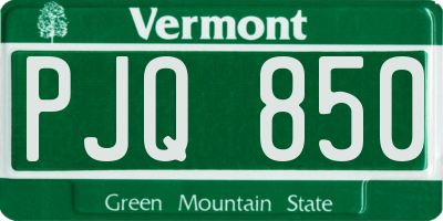 VT license plate PJQ850