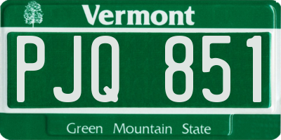 VT license plate PJQ851
