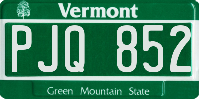 VT license plate PJQ852